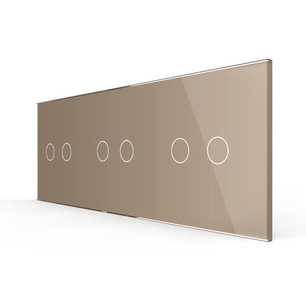 LIVOLO Glasblende 3 2-fache Touch-Schalter VL-C7-C2-C2-C2-13 Gold