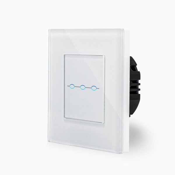 LUXUS-TIME Glas 3-facher Touch-Lichtschalter Weiß LXBG1/703-11