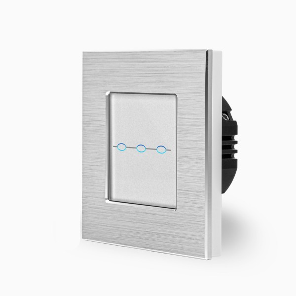 LUXUS-TIME Aluminum 3-facher Touch-Lichtschalter Silber/Weiß LXBA1/703-11