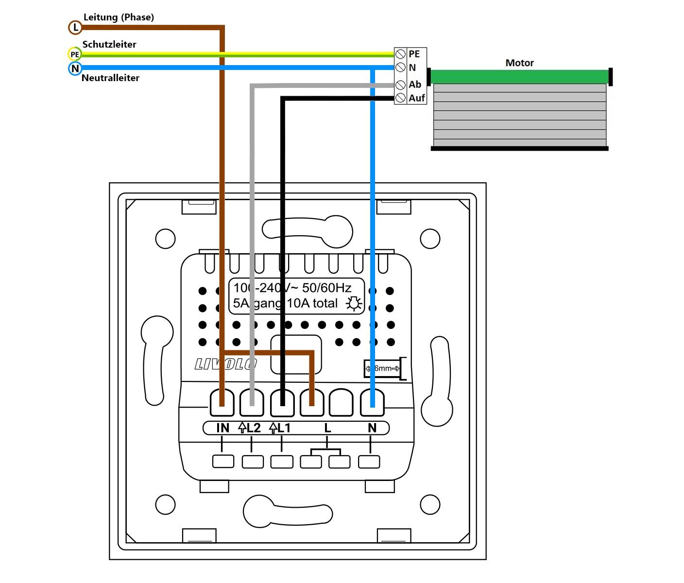Einfacher NOTCH-Lichtschalter Schwarz VL-K210/SR-11/12-A