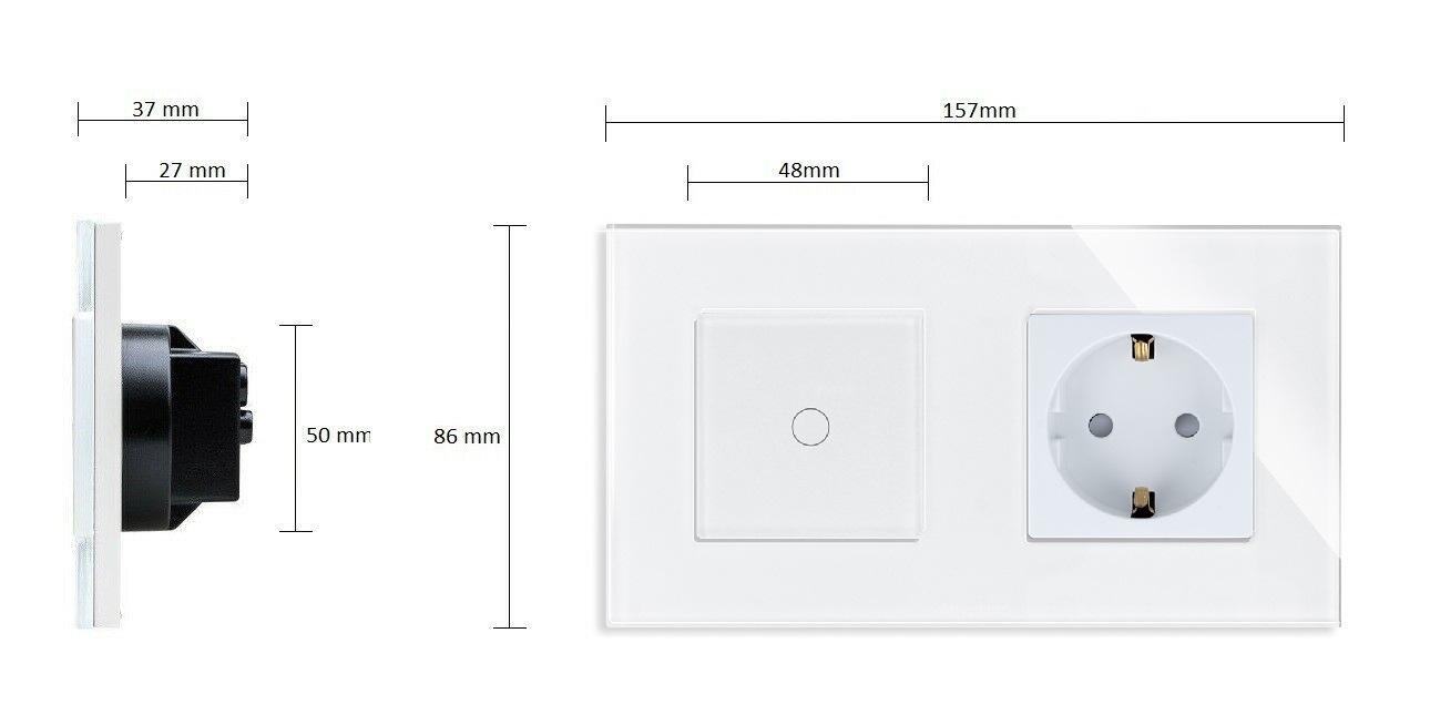 Krone Touch Sensor Lichtschalter Steckdosen Wechselschalter LAN Glas  Luxus-Time