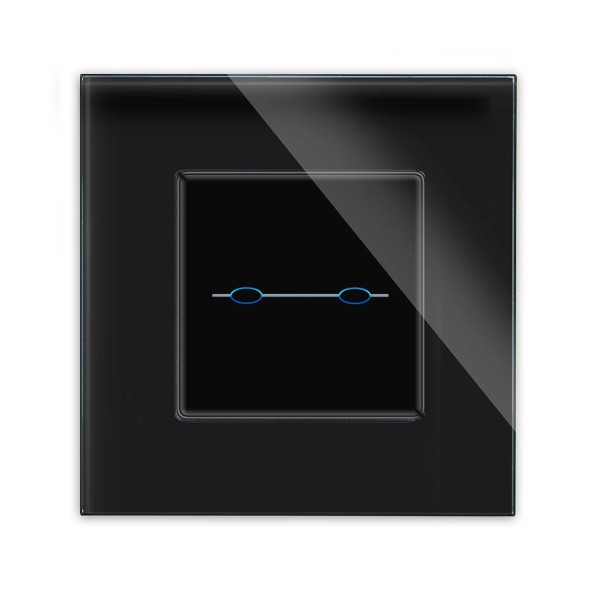 LUX Lichtschalter Dimmer 2 Fach Glas Rahmen + Modul schwarz/schwarz LXBG1-12-LX-702D-12