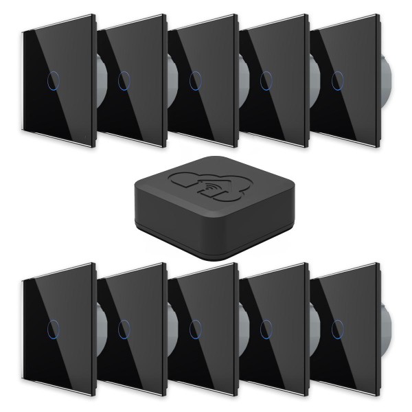 Smart Home Starterpaket-3 in schwarz (Lichtschalter) LIVOLO Funk 