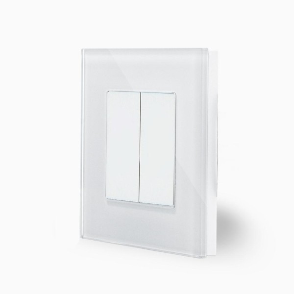 Glas 1-fache Blind-Abdeckung Silber/Weiß LXBG1-LX-Blende-11 LUXUS-TIME 