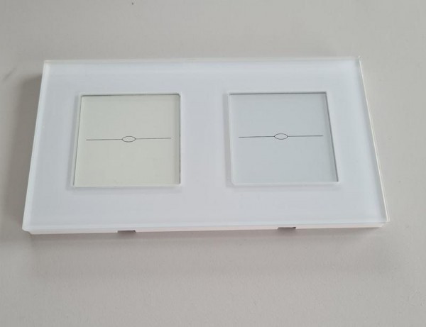 LUX/POINT B-WAREN Abverkauf Restposten Glasblenden Module kaum Makel Günstiger Sale Blende: "Klassik" Serie 2 Fach Glasrahmen in Weiß K-LXBG2-11 Nr.268