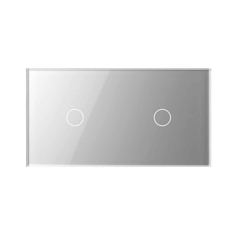 Glas 1-facher Lichtschalter Touch Grau LXBG1/P-701-15 POINT, Grau, Touchschalter POINT-Serie, Touch Schalter, LUXUS-TIME, Produkte