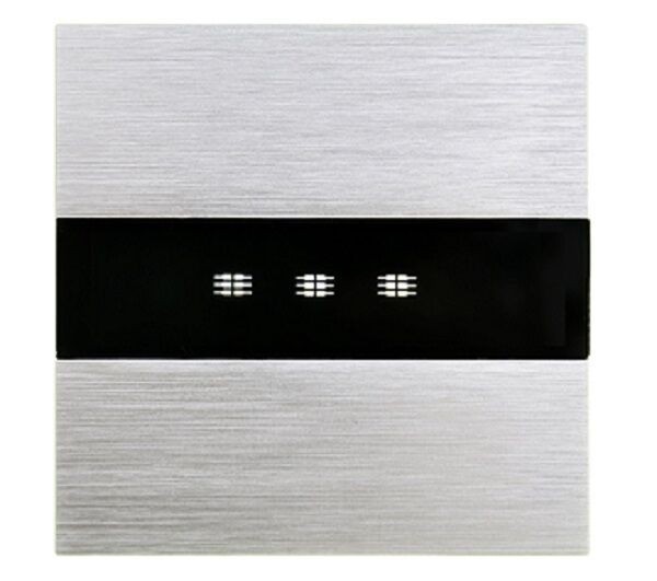 M3 Lichtschalter Ein Aus für drei Leuchten Wandschalter Alurahmen mit Glas LX-703-M303-11