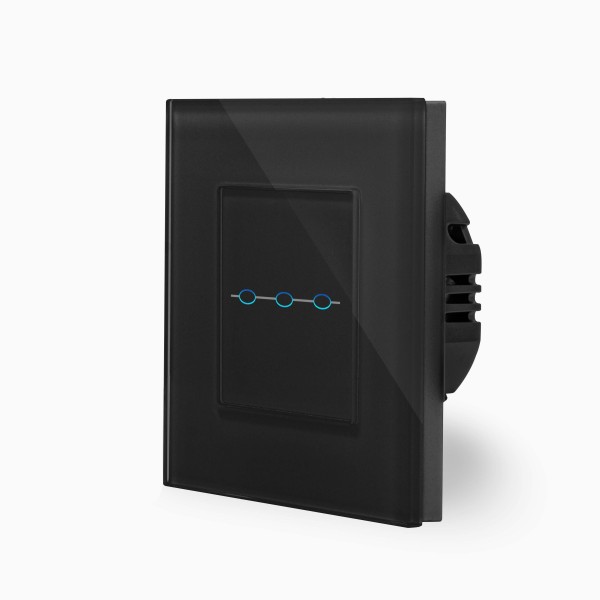 LUXUS-TIME Glas 3-facher Touch-Lichtschalter Schwarz 