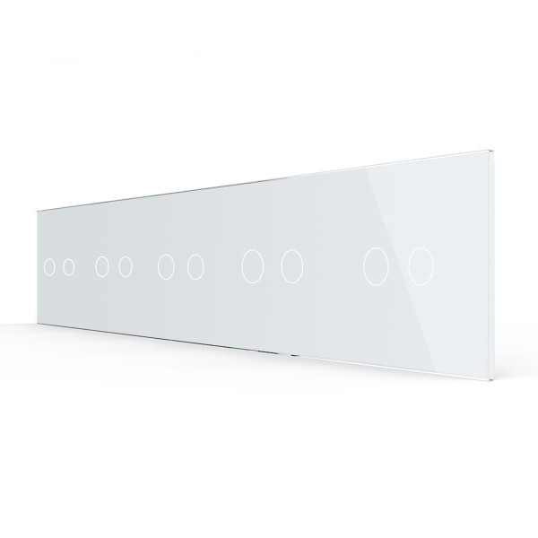 Livolo Glasblende für fünf zweifache Touch-Schalter in Weiß