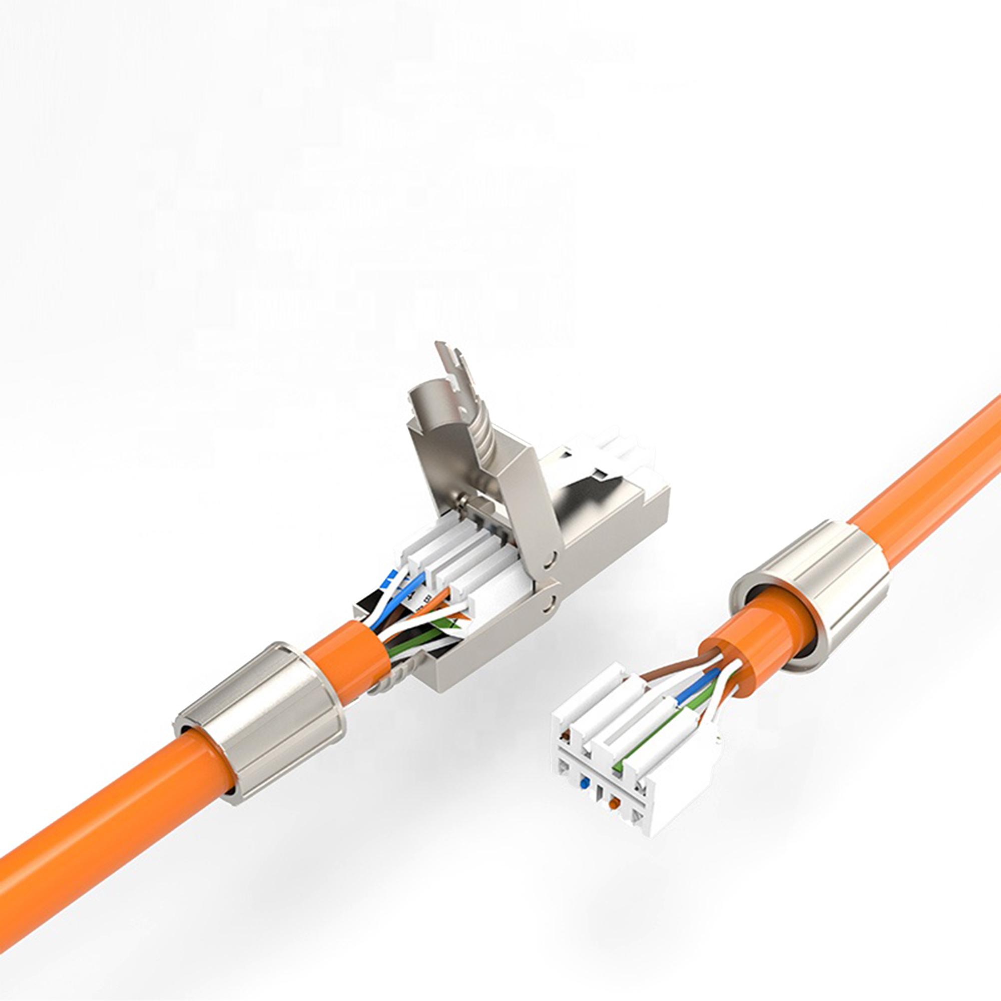 10 x CAT7 Netzwerkstecker RJ45 werkzeuglos AWG22 Stecker Ethernet LAN