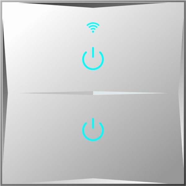 Smart Lichtschalter 2 Fach Weiß WLAN APP Touch Google Home Amazon Alexa 5x HL02-11