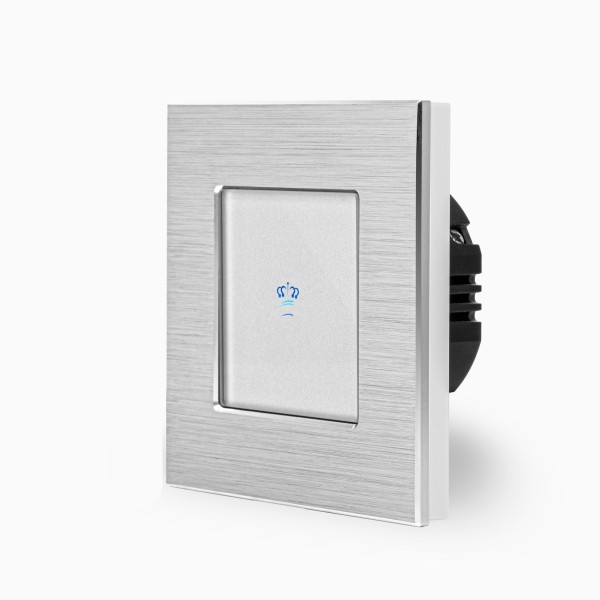KRONE Aluminium 1-facher Touch-Lichtschalter Weiß LBG1/K-701-11