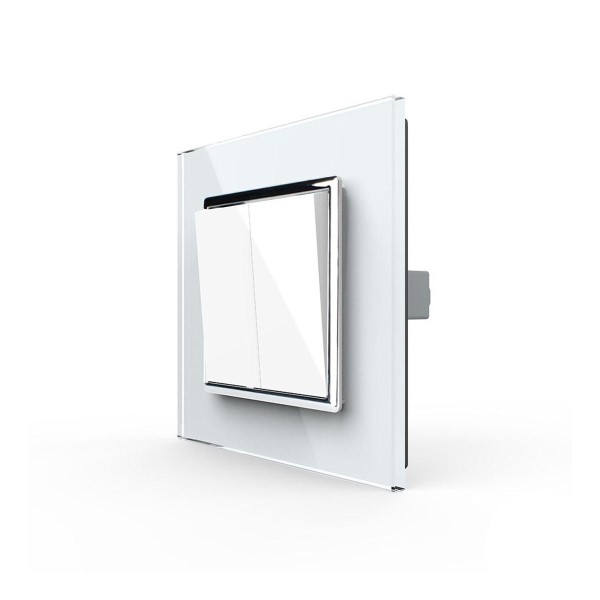 LIVOLO Lichtschalter Wandschalter Serienschalter mit Glasrahmen VL-C7-K2-11