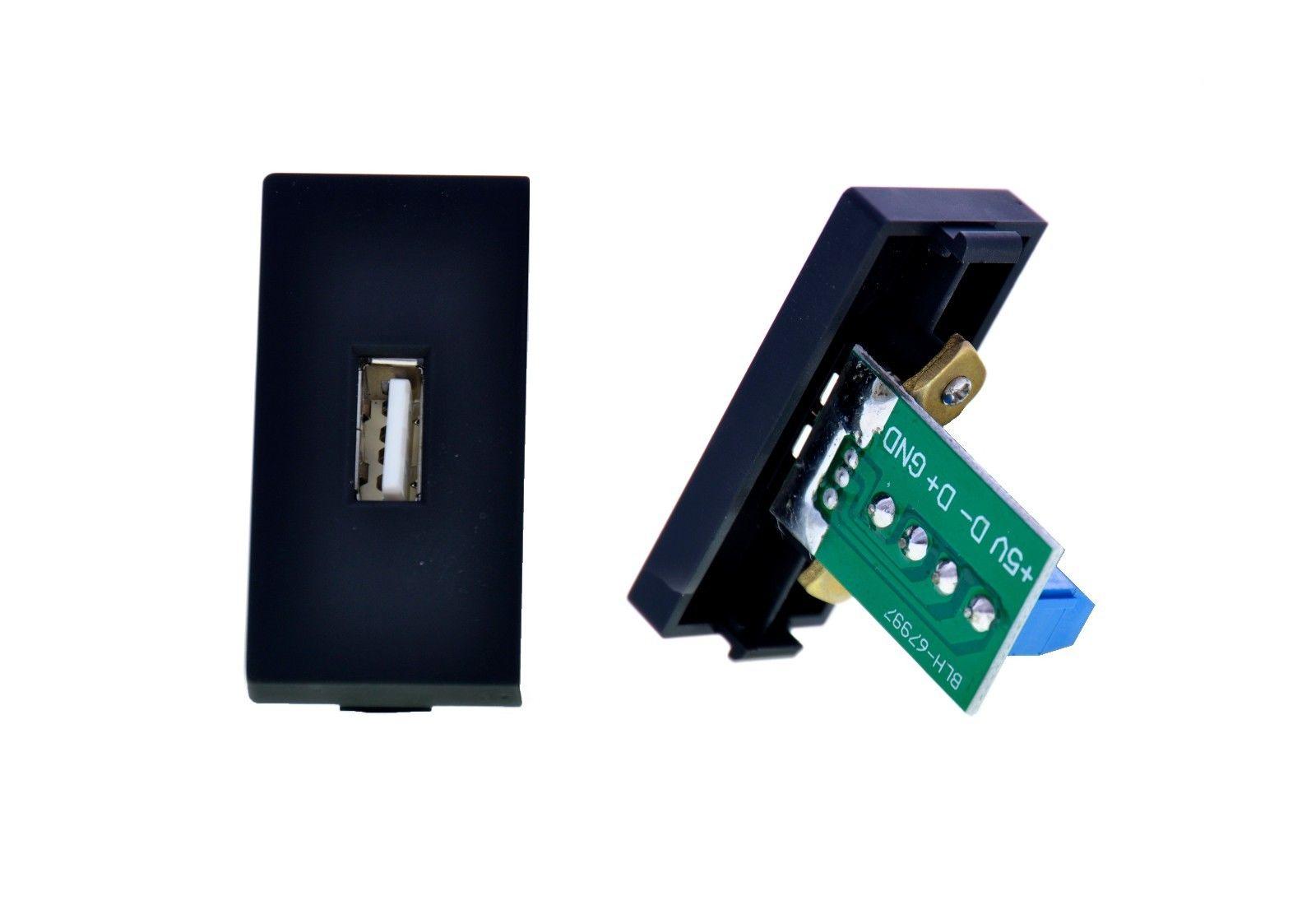 1/2 USB Datendose Schwarz LX-Datendose-12 LUXUS-TIME