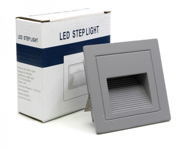 LED Außen Treppenbeleuchtung IP65 Schutz 3W für AUSSEN Außenleuchte Leuchte Grau