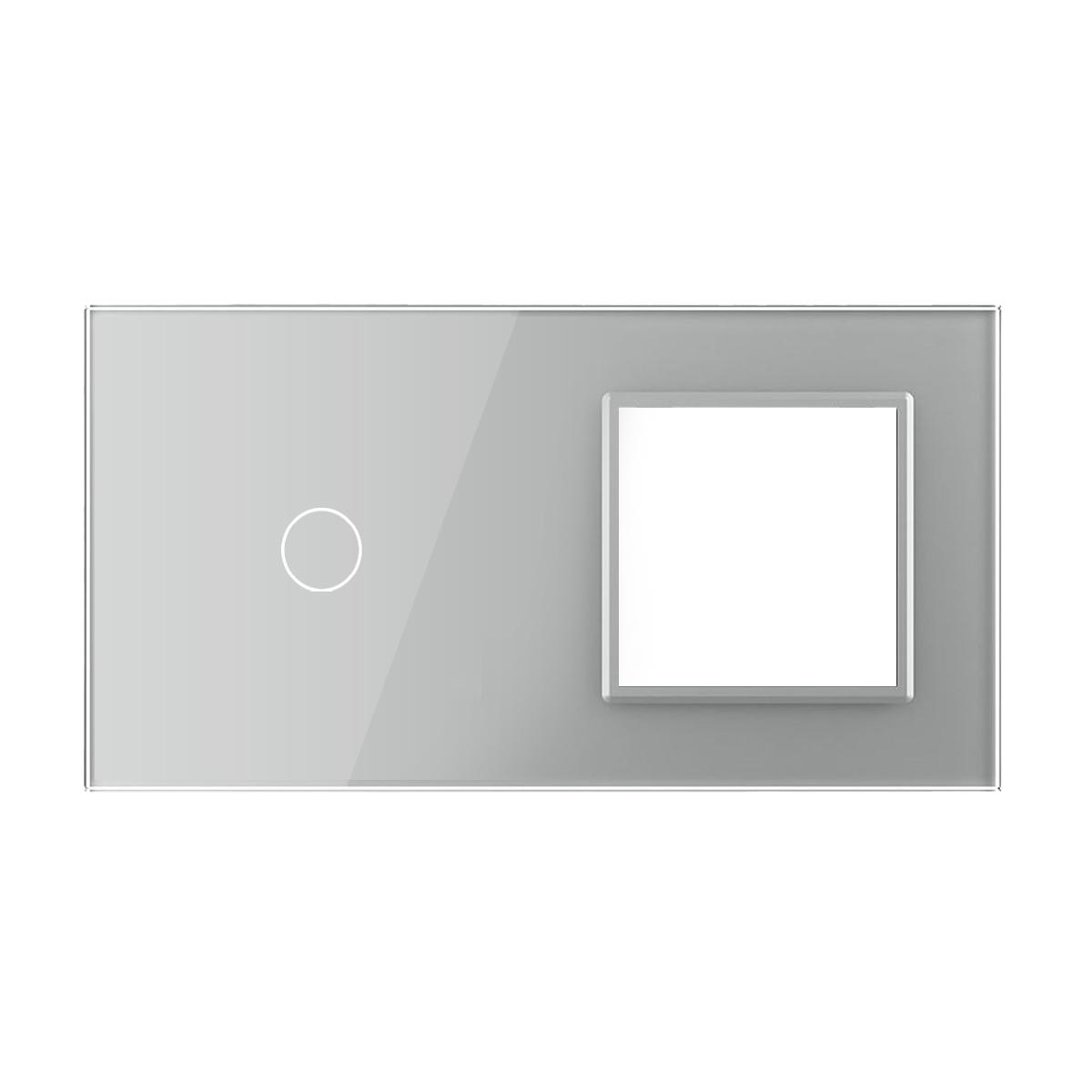 Glas 1-facher Lichtschalter Touch Grau LXBG1/P-701-15 POINT
