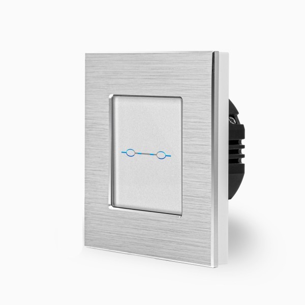 LUXUS-TIME Aluminum 2-facher Touch-Lichtschalter Silber/Weiß LXBA1/702-11
