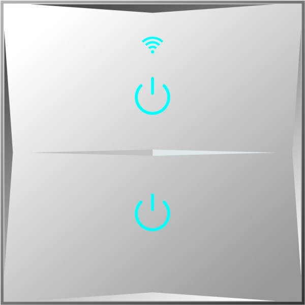 Smart Lichtschalter 2 Fach Weiß WLAN APP Touch Google Home Amazon Alexa HL02-11