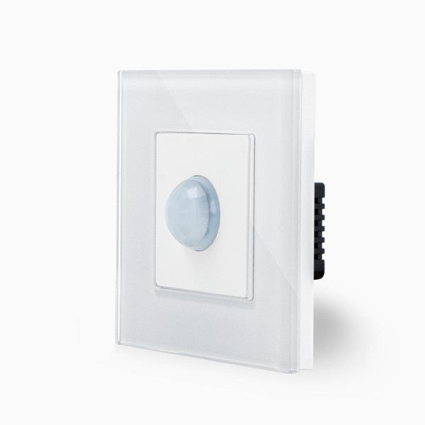 LUXUS-TIME Glas IR Bewegungsmelder (LED geeignet) Weiß LXBG1-MP-SR01-11