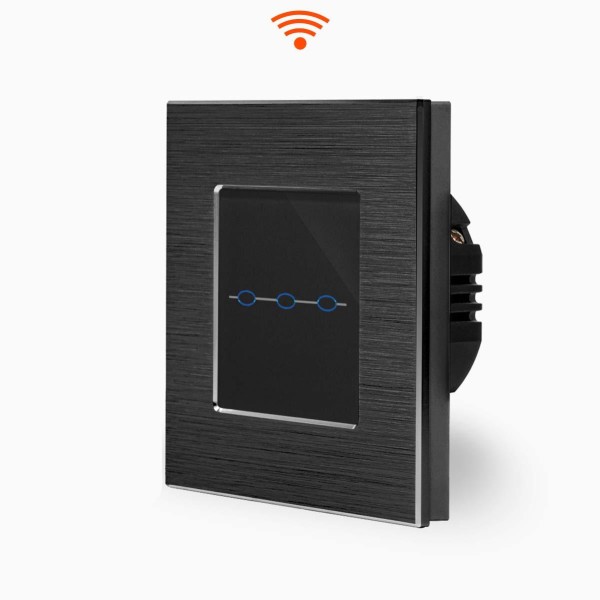 Aluminium Touch WiFi Jalousieschalter WLAN Rollladenschalter in Schwarz LUX 