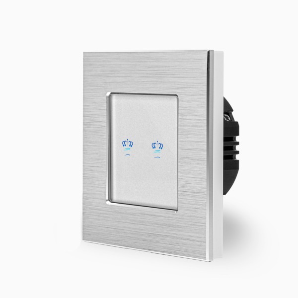 KRONE Aluminium 2-facher Touch-Wechsel-/Kreuzschalter Weiß 