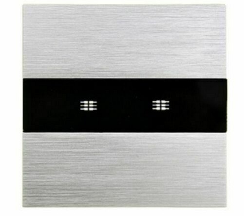 M3 Funk Lichtschalter 2 Fach Alu Blende + Modul weiß LX-702R-M302-11