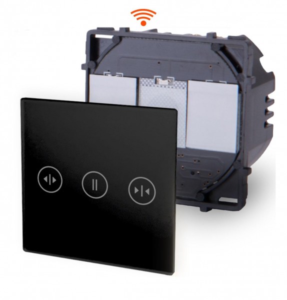 POINT Innenleben WLAN Rolladenschalter 2 Fach Smart WiFi Glas Touch schwarz PWMR-12