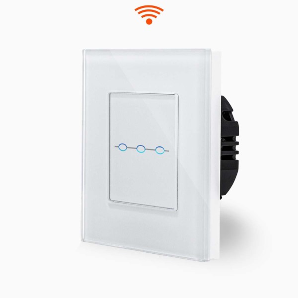 LUX Glas Touch WiFi Jalousieschalter WLAN Rollladenschalter in Weiß